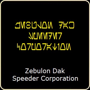 Zebulon Dak Speeder Corporation